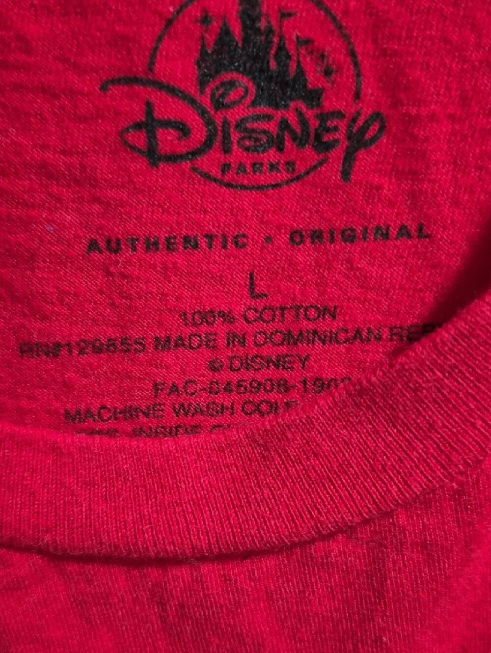 Disney Red T-Shirt with Black Mickey Mouse Graphic - Picture 4 of 4